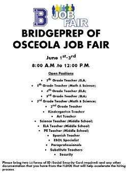 June 1st-3rd Job Fair